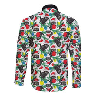 Black Cat Christmas Christmas Long Sleeve Button Shirt Xmas Holiday Patterns - Wonder Print Shop