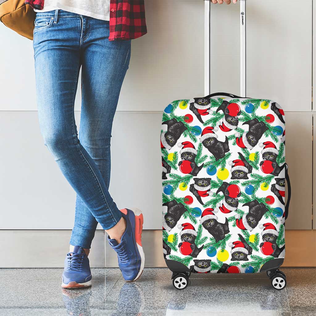 Black Cat Christmas Christmas Luggage Cover Xmas Holiday Patterns - Wonder Print Shop