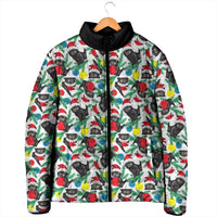 Black Cat Christmas Christmas Padded Jacket Xmas Holiday Patterns - Wonder Print Shop