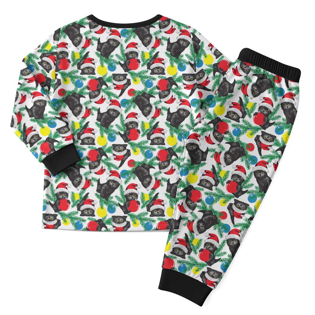 Black Cat Christmas Christmas Pajama Set Xmas Holiday Patterns - Wonder Print Shop