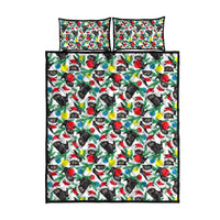 Black Cat Christmas Christmas Quilt Bed Set Xmas Holiday Patterns - Wonder Print Shop