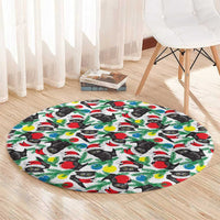 Black Cat Christmas Christmas Round Carpet Xmas Holiday Patterns - Wonder Print Shop