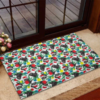 Black Cat Christmas Christmas Rubber Doormat Xmas Holiday Patterns - Wonder Print Shop