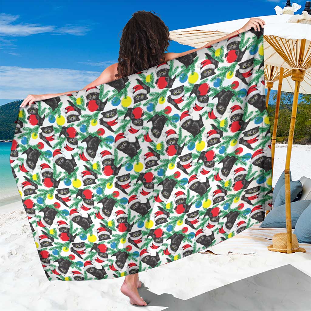 Black Cat Christmas Christmas Sarong Xmas Holiday Patterns - Wonder Print Shop