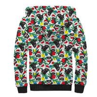 Black Cat Christmas Christmas Sherpa Hoodie Xmas Holiday Patterns - Wonder Print Shop