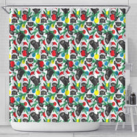 Black Cat Christmas Christmas Shower Curtain Xmas Holiday Patterns - Wonder Print Shop