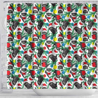 Black Cat Christmas Christmas Shower Curtain Xmas Holiday Patterns - Wonder Print Shop