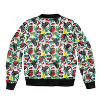 Black Cat Christmas Christmas Sleeve Zip Bomber Jacket Xmas Holiday Patterns - Wonder Print Shop