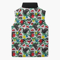 Black Cat Christmas Christmas Sleeveless Puffer Jacket Xmas Holiday Patterns - Wonder Print Shop