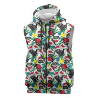 Black Cat Christmas Christmas Sleeveless Zip Hoodie Xmas Holiday Patterns - Wonder Print Shop