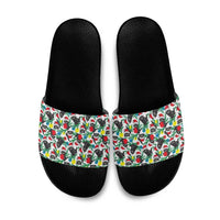 Black Cat Christmas Christmas Slide Sandals Xmas Holiday Patterns - Wonder Print Shop