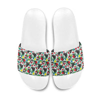 Black Cat Christmas Christmas Slide Sandals Xmas Holiday Patterns - Wonder Print Shop