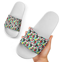 Black Cat Christmas Christmas Slide Sandals Xmas Holiday Patterns - Wonder Print Shop