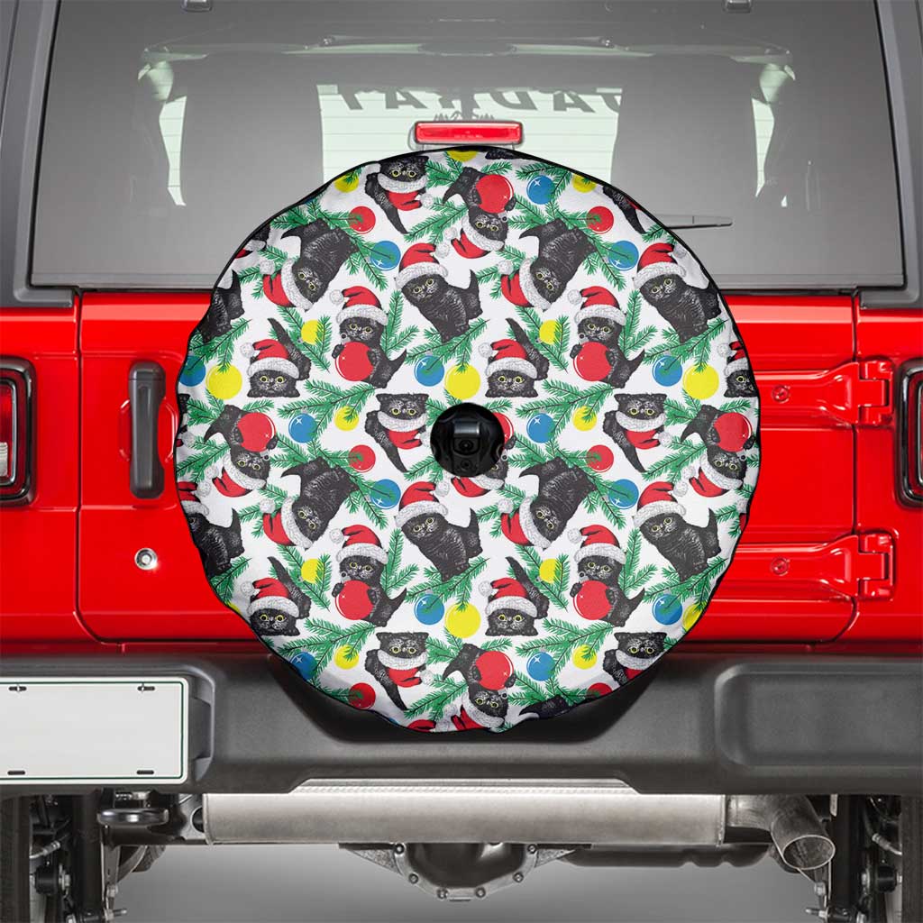 Black Cat Christmas Christmas Spare Tire Cover Xmas Holiday Patterns - Wonder Print Shop