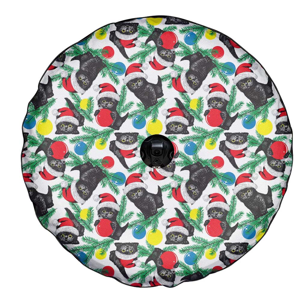 Black Cat Christmas Christmas Spare Tire Cover Xmas Holiday Patterns - Wonder Print Shop
