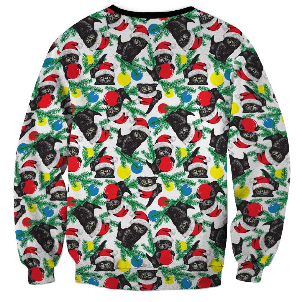 Black Cat Christmas Christmas Sweatshirt Xmas Holiday Patterns - Wonder Print Shop