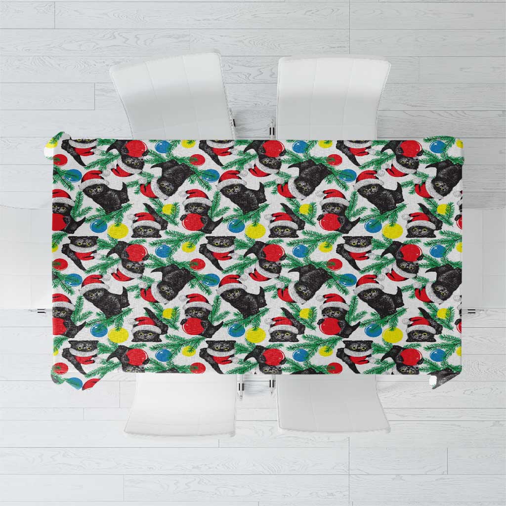 Black Cat Christmas Christmas Tablecloth Xmas Holiday Patterns - Wonder Print Shop