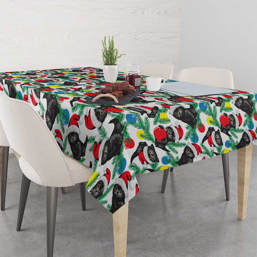 Black Cat Christmas Christmas Tablecloth Xmas Holiday Patterns - Wonder Print Shop