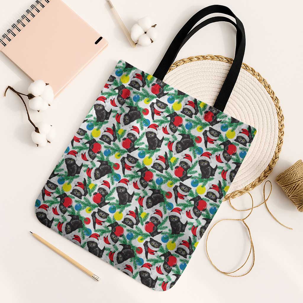 Black Cat Christmas Christmas Tote Bag Xmas Holiday Patterns - Wonder Print Shop