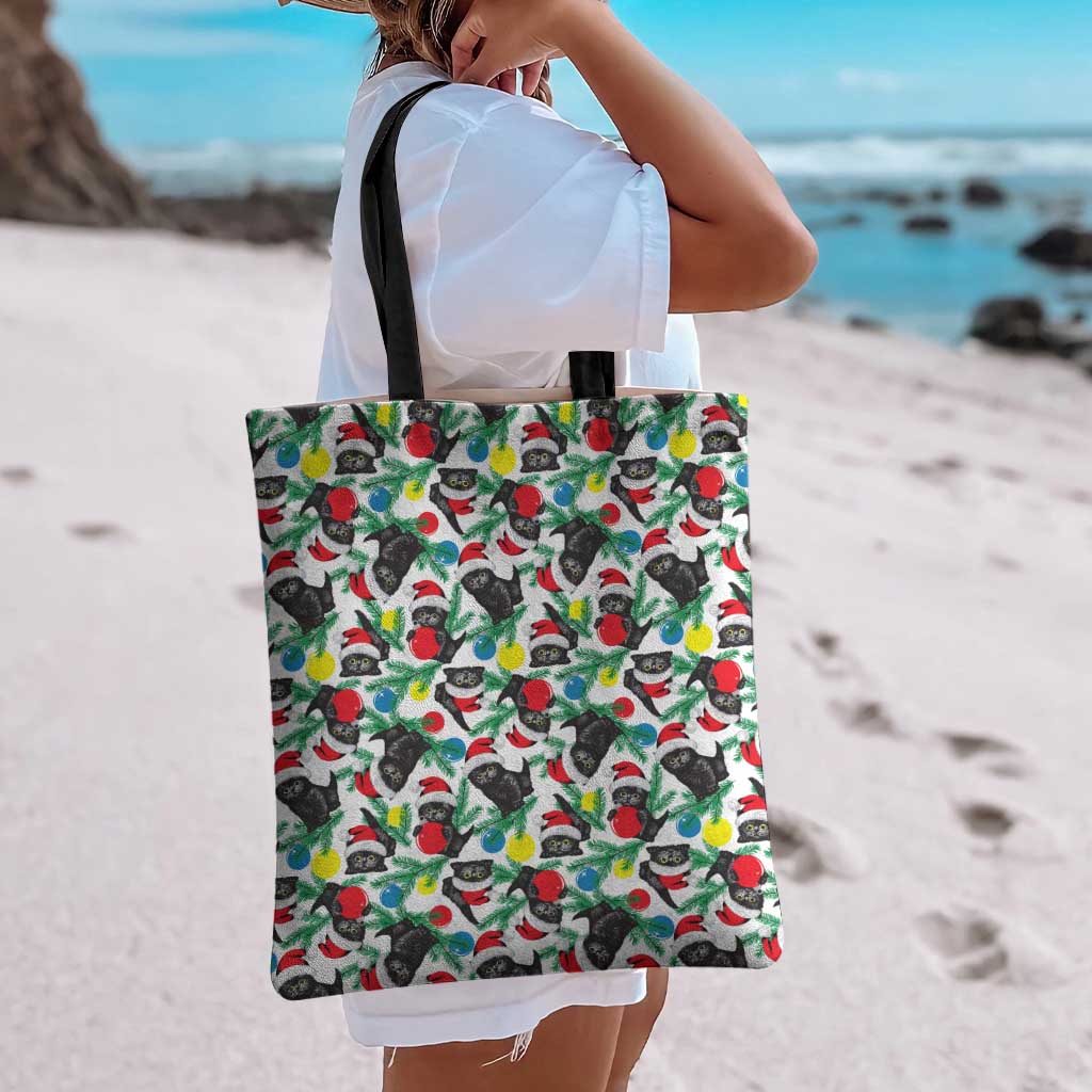 Black Cat Christmas Christmas Tote Bag Xmas Holiday Patterns - Wonder Print Shop