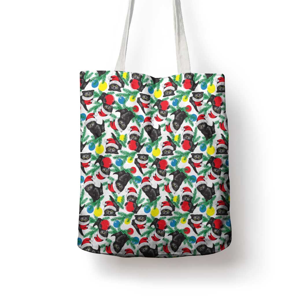 Black Cat Christmas Christmas Tote Bag Xmas Holiday Patterns - Wonder Print Shop