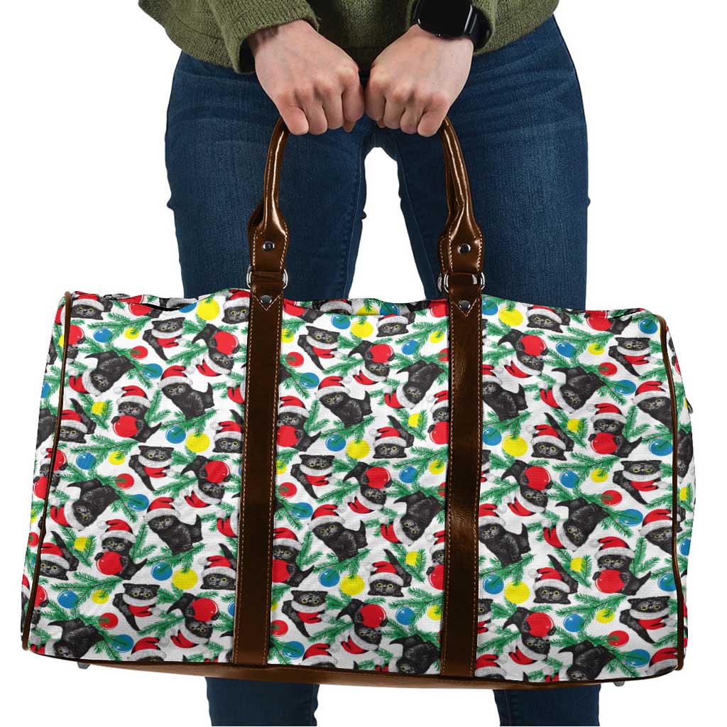 Black Cat Christmas Christmas Travel Bag Xmas Holiday Patterns - Wonder Print Shop