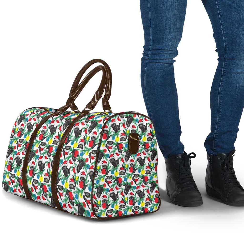 Black Cat Christmas Christmas Travel Bag Xmas Holiday Patterns - Wonder Print Shop