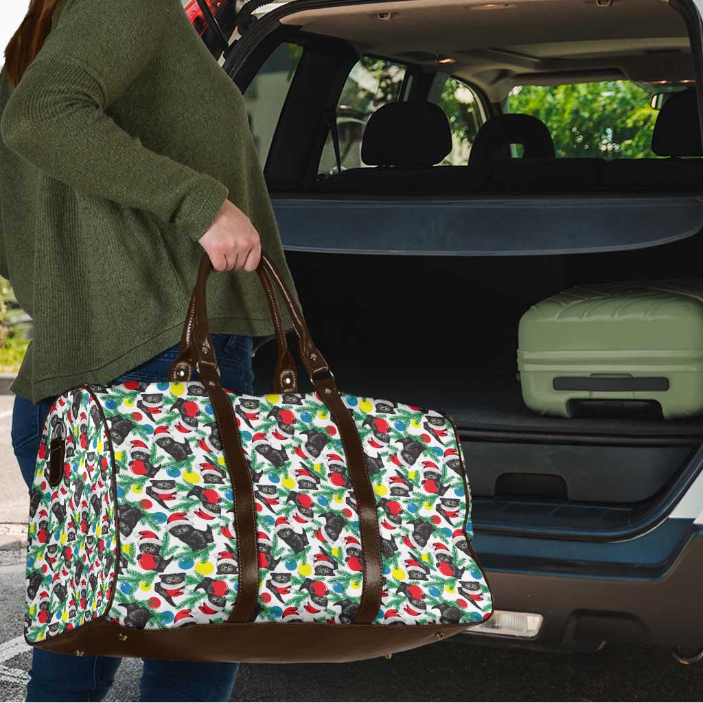 Black Cat Christmas Christmas Travel Bag Xmas Holiday Patterns - Wonder Print Shop