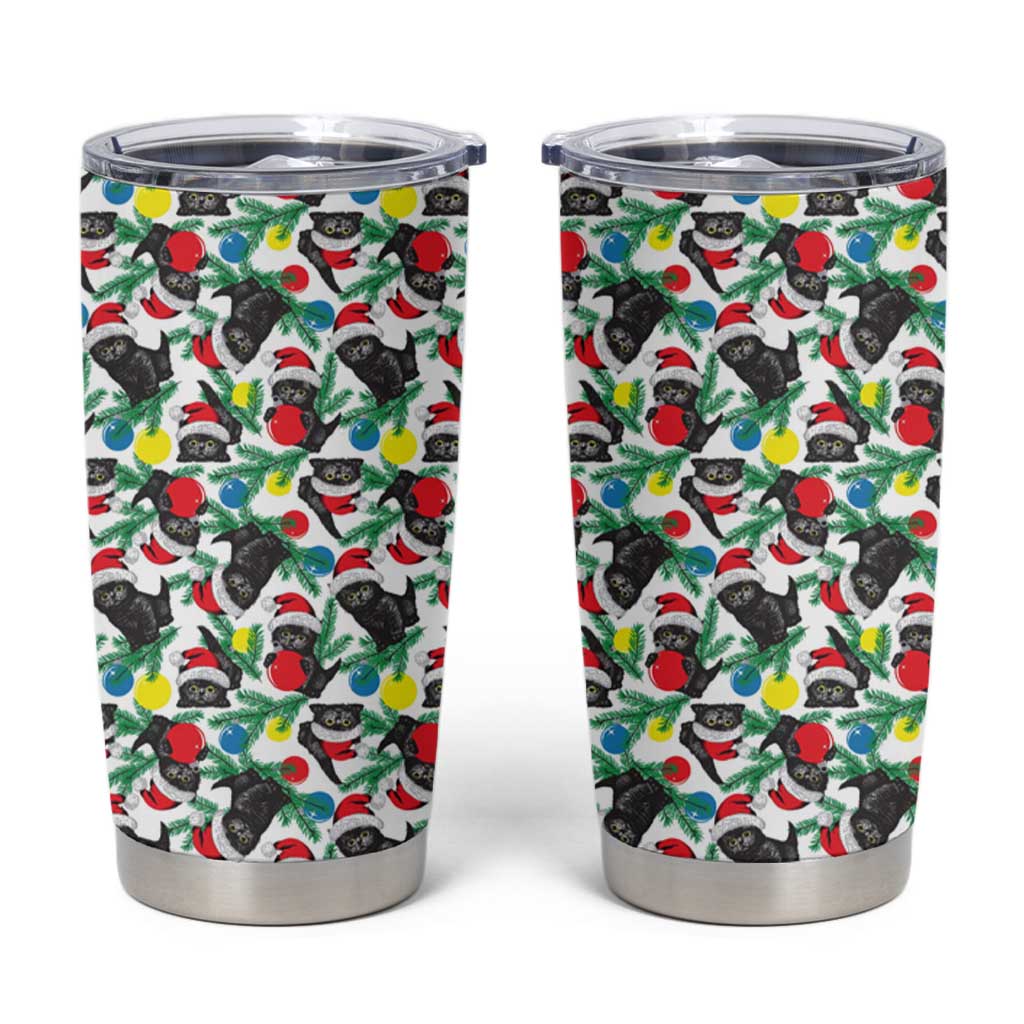 Black Cat Christmas Christmas Tumbler Cup Xmas Holiday Patterns - Wonder Print Shop