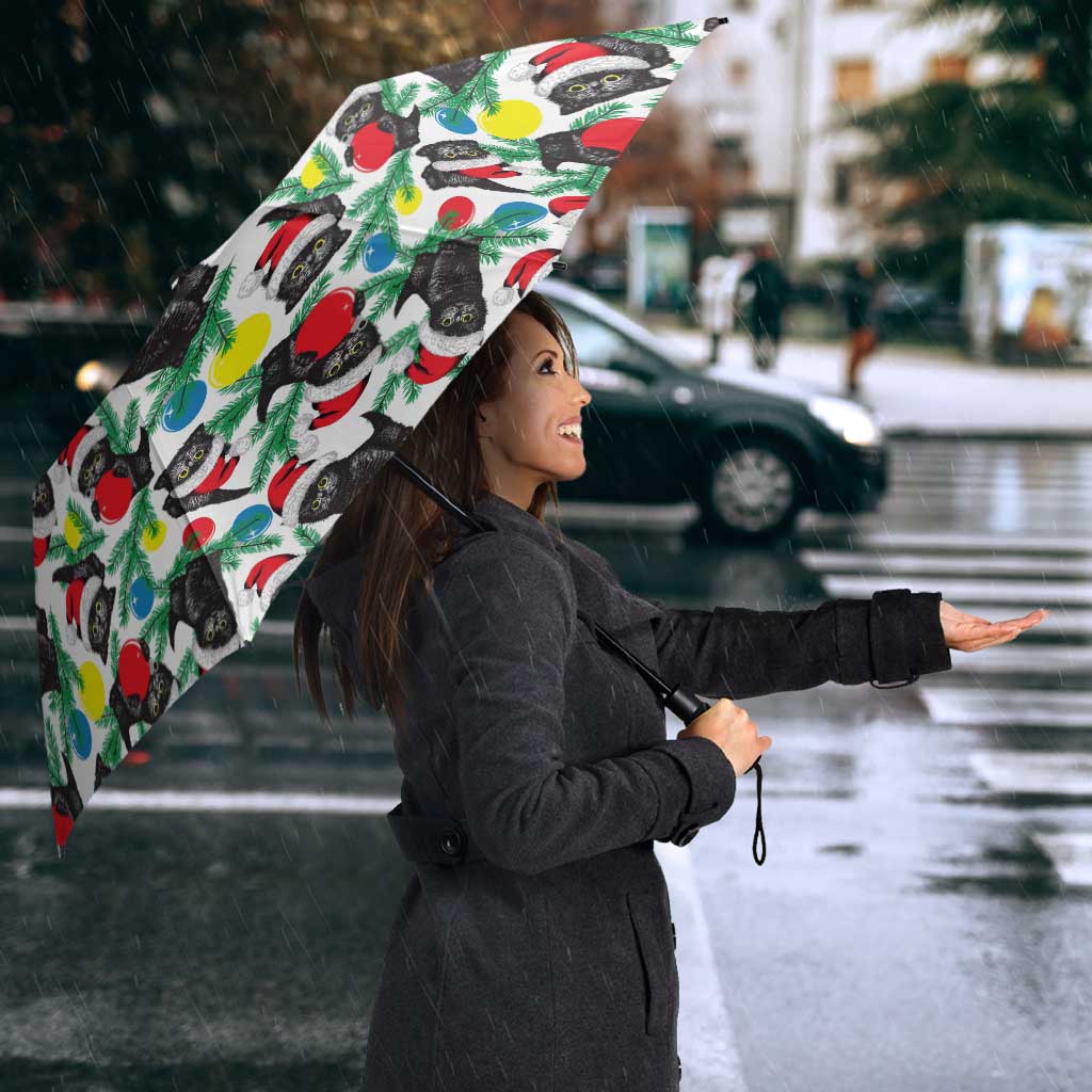 Black Cat Christmas Christmas Umbrella Xmas Holiday Patterns - Wonder Print Shop