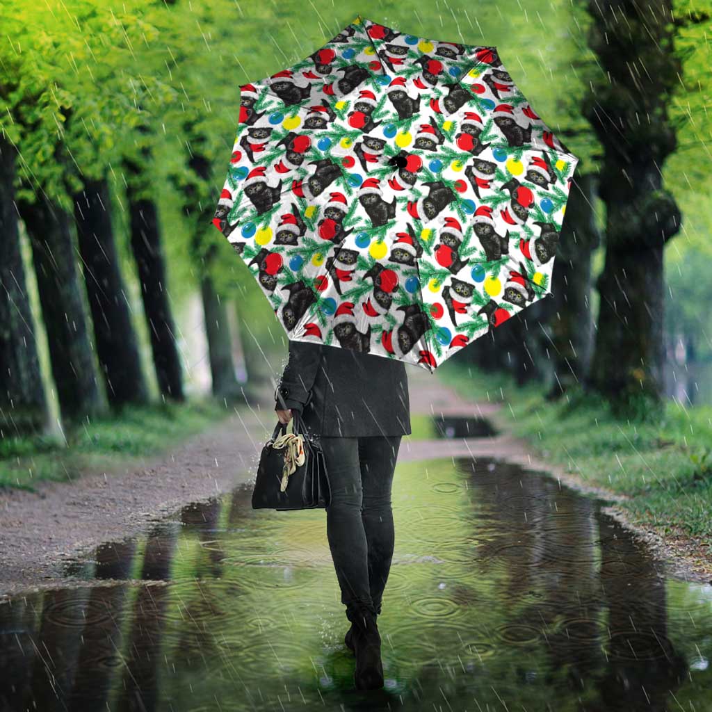 Black Cat Christmas Christmas Umbrella Xmas Holiday Patterns - Wonder Print Shop