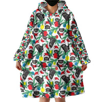 Black Cat Christmas Christmas Wearable Blanket Hoodie Xmas Holiday Patterns - Wonder Print Shop