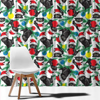 Black Cat Christmas Christmas Window Curtain Xmas Holiday Patterns - Wonder Print Shop