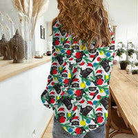 Black Cat Christmas Christmas Women Casual Shirt Xmas Holiday Patterns - Wonder Print Shop