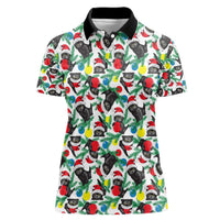 Black Cat Christmas Christmas Women Polo Shirt Xmas Holiday Patterns - Wonder Print Shop