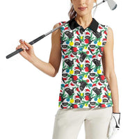 Black Cat Christmas Christmas Women Sleeveless Polo Shirt Xmas Holiday Patterns - Wonder Print Shop