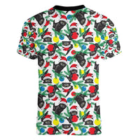 Black Cat Christmas Christmas Women V-Neck T-Shirt Xmas Holiday Patterns - Wonder Print Shop