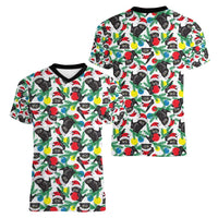 Black Cat Christmas Christmas Women V-Neck T-Shirt Xmas Holiday Patterns - Wonder Print Shop