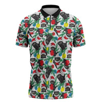Black Cat Christmas Christmas Zipper Polo Shirt Xmas Holiday Patterns - Wonder Print Shop