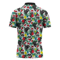 Black Cat Christmas Christmas Zipper Polo Shirt Xmas Holiday Patterns - Wonder Print Shop