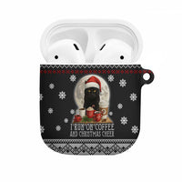 Black Cat Run On Coffee AirPods Case Xmas Holiday Patterns - Wonder Print Shop
