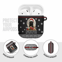 Black Cat Run On Coffee AirPods Case Xmas Holiday Patterns - Wonder Print Shop