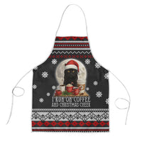 Black Cat Run On Coffee Apron Xmas Holiday Patterns - Wonder Print Shop