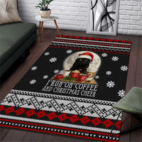 Black Cat Run On Coffee Area Rug Xmas Holiday Patterns - Wonder Print Shop