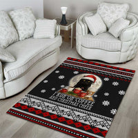 Black Cat Run On Coffee Area Rug Xmas Holiday Patterns - Wonder Print Shop