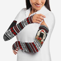 Black Cat Run On Coffee Arm Sleeves Xmas Holiday Patterns - Wonder Print Shop