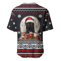 Black Cat Run On Coffee Baseball Jersey Xmas Holiday Patterns - Wonder Print Shop