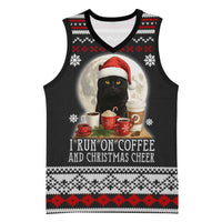 Black Cat Run On Coffee Basketball Jersey Xmas Holiday Patterns - Wonder Print Shop