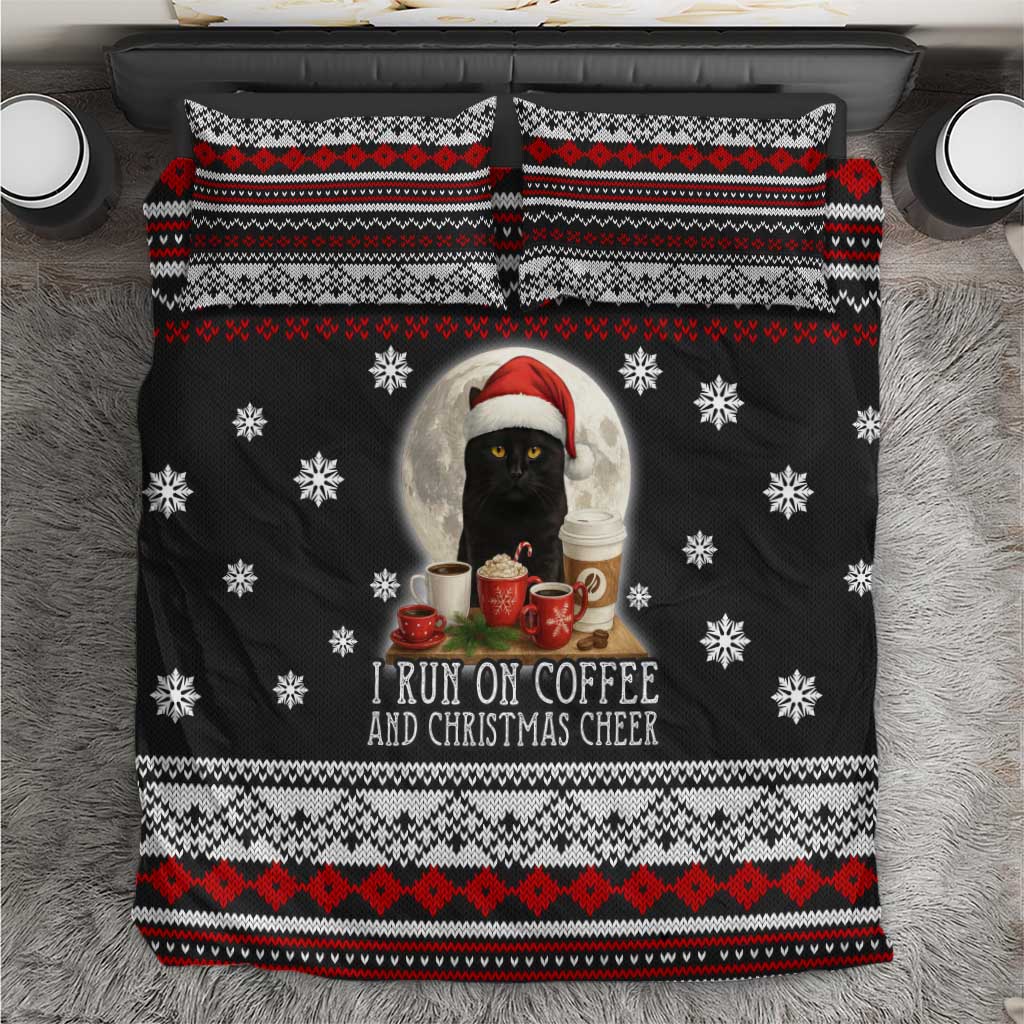 Black Cat Run On Coffee Bedding Set Xmas Holiday Patterns - Wonder Print Shop