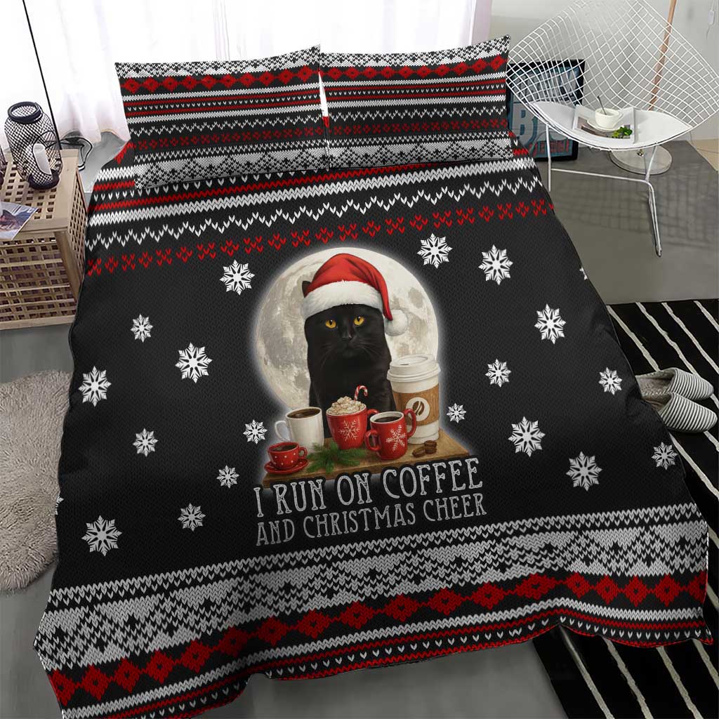 Black Cat Run On Coffee Bedding Set Xmas Holiday Patterns - Wonder Print Shop